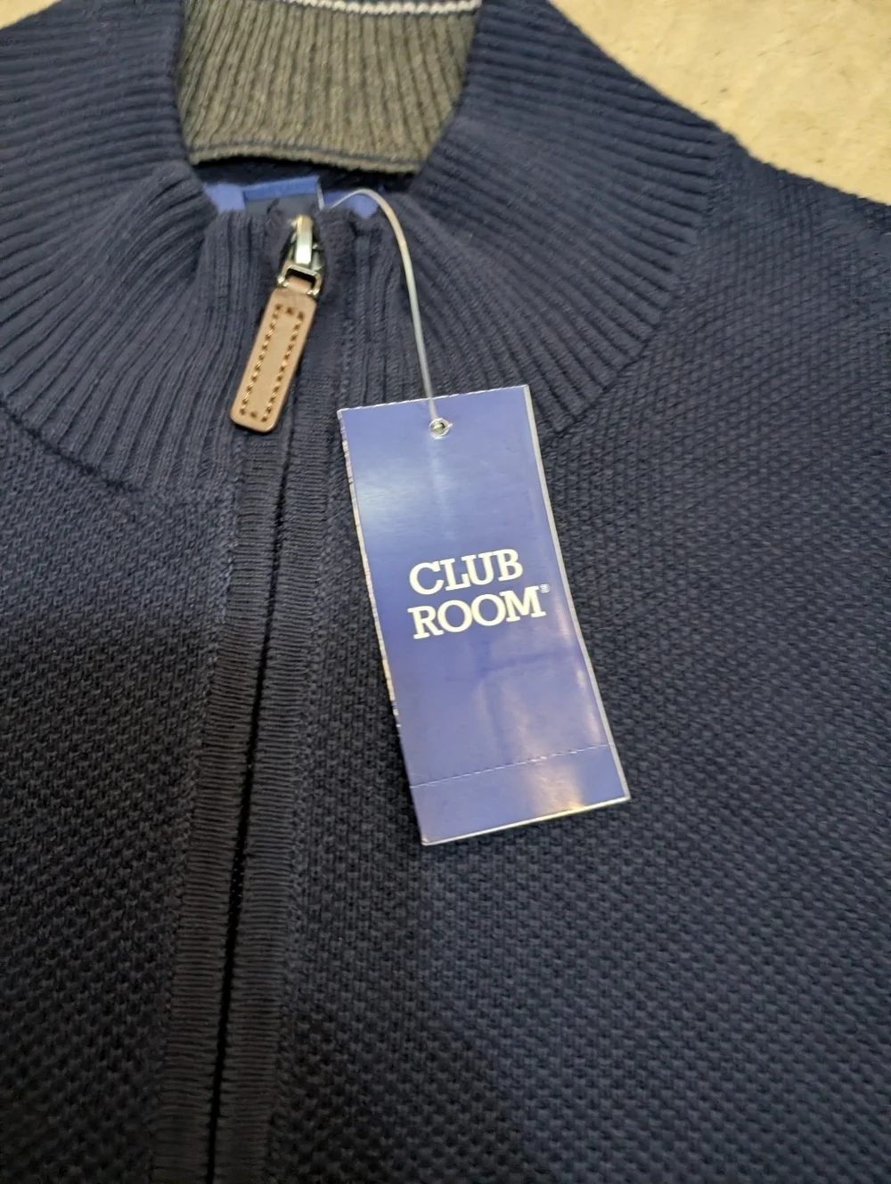 NWT Club Room Men's L Navy Half-Zip Sweater